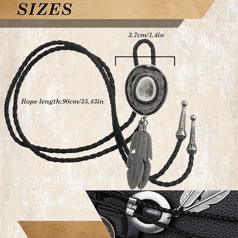 TORMEN Vintage Adjustable Bolo Tie, Unisex Western Necktie Accessory for Parties & Casual Wear(Silver & Bronze) in Kuwait