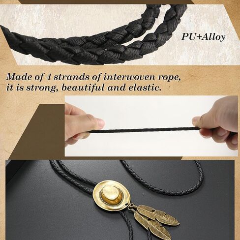 TORMEN Vintage Adjustable Bolo Tie, Unisex Western Necktie Accessory for Parties & Casual Wear(Silver & Bronze) in Kuwait