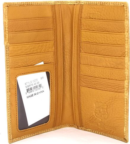 Checkbook Wallet Bifold w w/o Cow Hair or Embroidery Fabric Wallet 0203 BR in Saudi Arabia