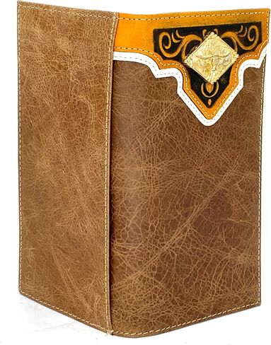 Checkbook Wallet Bifold w w/o Cow Hair or Embroidery Fabric Wallet 0203 BR in Saudi Arabia