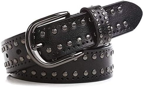 YCMI Womens Circle-Studded-leather-Belt, Punk Rock Rivets-Belt Lady Belt for Jeans Pants Dresses in Saudi Arabia