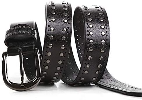 YCMI Womens Circle-Studded-leather-Belt, Punk Rock Rivets-Belt Lady Belt for Jeans Pants Dresses in Saudi Arabia