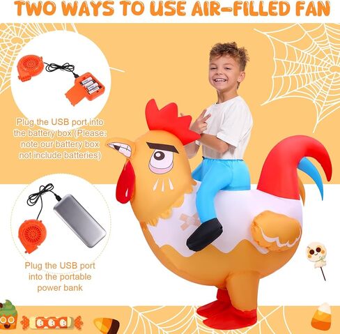 زي الدجاجة القابلة للنفخ، أزياء الهالوين المنفجرة للركوب على زي الدجاج in Kuwait