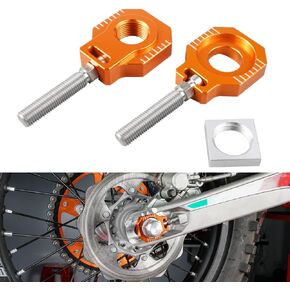 NICECNC Orange Rear Axle Blocks Chain Adjuster Compatible with KTM 85 SX 2003-2014,125-530 SX/SX-F/XC/XC-F 2000-2012,125-530 EXC/EXC-F/XC-W/XCF-W 2000-2023,See Fitment