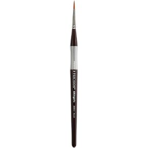 KINGART Premium Precision 2000 ROUND Series Brush Size 8 Synthetic Amber Taklon, Short Ergonomic Comfort Handle, Acrylic, Oil and Watercolor Painting, Size 8