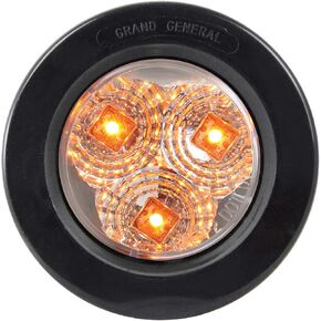 GG Grand General 77681 Amber/Clear 2.5 Inch Spyder Am Beehive 3 Led with Grommet & Pigtail, Lens