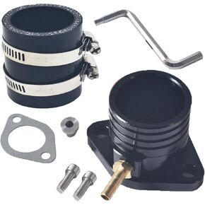 Racing Intake Pipe Inlet Manifold Adapter Kit for Predator 301cc 420cc 459cc GX340 GX390 GX270 11Hp 13Hp Engine VM34 Carburetor Mini Bike Go Kart Lawnmower Powersports Parts Black