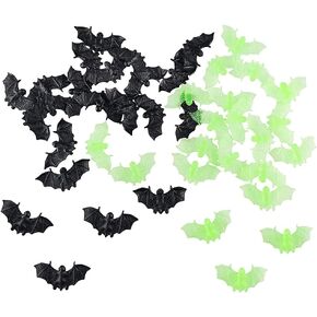 40 Counts Mini 3D Bats Halloween Decoration Bat Plastic Toy Party Favor Artificial Bats for Crafts Creepy Scary Prank Toys