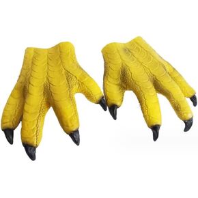 Yellow Halloween Costume Gloves Parrot Paw Claw Gloves Latex Animal Bird Claw Nail Gloves Halloween Party Costume for Adults Teens Pigeon Gloves Masquerade Mardi Gras Gloves