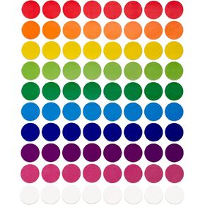 Perco 3/4 Inch Color Coding Round Sticker Labels - 1,400 Blank Multicolored Circle Dot Stickers - Vibrant, Easy-to-Write-On Labels - Ideal for Yard Sales, Toddler Learning, Crafts, Organization & More