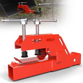 2024 New Upgraded Tractor Clamp on Trailer Hitch 2" Receiver, Tractor Bucket Hitch Non-Slip Trailer Adapter Mount for Tractor Bucket Kubota Deere Bobcat, Bucket Trailer Hitch Attachment (Red)