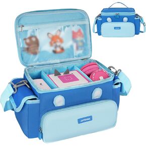 Carrying Case Fits for Toniebox & Little Tikes Story Dream Machine Starter Set, Cute Storage Bag Compatible with Toniebox Audio Player, Tonies Characters and Accessories, Rose Red(Bag Only)