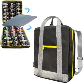 KISLANE Monster Trucks Storage Backpack,Versatile Backpack and Carrying Case with Front Compartment and 2 Storage Pages for 36 Monster Trucks - Ultimate Monster Trucks Holder, Organizer