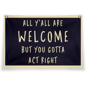 Welcome Sign Canvas Flag,All Are Welcome Canvas Flag,Welcome Sign Wall Decor for Entryway,Classroom Wall Art Welcome Wall Decor 20×30 Inches