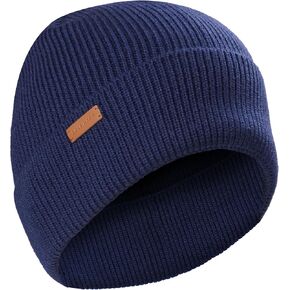 Cole Haan Heritage Rib Cuff Beanie Hat - Warm Knit Winter Beanie for Men - Classic Cuffed Design, Perfect for Daily Wear