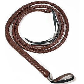 U-Goforst Brown Whip, Indiana Whip Cat Woman Whip Costume, Fake Bull Whip, PU Leather Lion Tamer Cowboy Whip for Women Halloween Costume Accessories