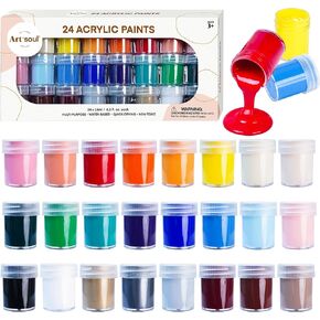 Acrylic Paint Set - 24 Vibrant Colors, 0.5oz/15ml Jars, Non-Toxic - Elevate Your Creative Journey with Exceptional Painting Results!