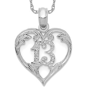 IceCarats 14K الذهب الأبيض الصلب 13 القلب قلادة الحب قلادة سحر in Kuwait