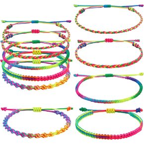 Ornaland 5 Pcs 5 Styles Nylon Thread Woven Braided Bracelets Set Handmade Braided Rope Bracelets Surfer Stretch Friendship Bracelets Adjustable Wrist Cord for Women Men, Light Sky Blue in Kuwait