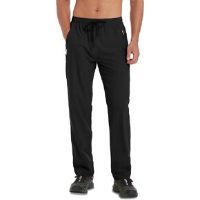 Men's Hiking Pants Lightweight Quick Dry Waterproof Breathable Athletic Joggers Track Running Pants Zipper Pockets