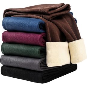 6 Pack Girls Fleece Lined Leggings Kids Cotton Winter Pants Thick High Waist pants girls