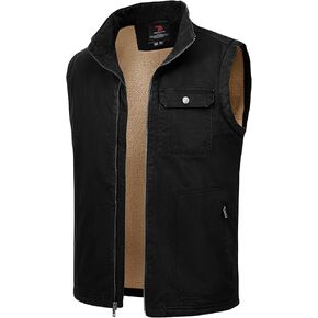 Rdruko Men's Sherpa Lined Vest Warm Winter Fleece Outerwear Vest