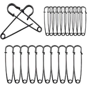 20 Pcs Large Safety Pins 4" 10Pcs & 3" 10Pcs Heavy Duty Blanket Pins Large Safety Pins for Clothes Leather Canvas Blankets Crafts Skirts (Black, 3 inch 10-Pack + 4 inch 10-Pack) in Kuwait