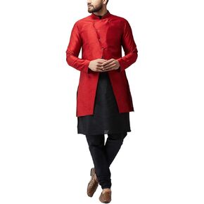 Sojanya (منذ عام 1958، مجموعة بيجامة وسترة من مزيج الحرير للرجال من Kurta Churidaar