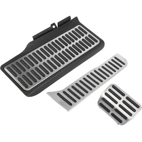 Motoforti 3 Pcs Automatic Car Anti-Slip Brake Gas Foot Pedal Pads Stainless Steel Accelerator Pedal Covers for Volkswagen Sagitar Jetta MK6 Long-Lasting