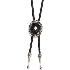 Gossifan Bolo Tie for Men Western Cowboy Tie Necklace Bolo Tie Leather Necktie Halloween Tie Costume Accessories for Women