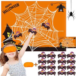 Funnlot Halloween Party Games for Kids Pin The Spider on The Web Halloween Party Games Activities Halloween Pin The Tail