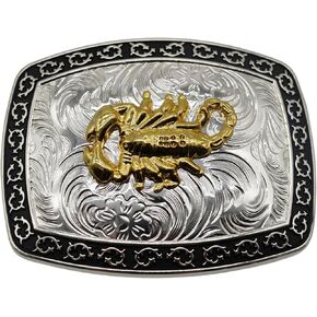 WMG Western Style Gold Tone Silver Scorpion Cowboy Cowgirl Rodeo Scorpio Metal Unisex Belt Buckle