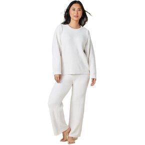 Softies Solid Marshmallow Reverse Seam Crew Neck Lounge Set in Kuwait