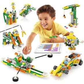 Apitor STEM Robot Toys for 7-12 Year Old Boys Girls Kids, 10 in 1 Programmable Building Block Set Coding Robot with APP Remote Control, Educational Gift for Kids Ages 7 8 9 10 11 12 (389 Pcs)