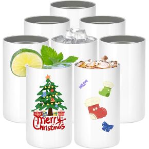 8 Pack Sublimation Ice Buckets Blanks Tumblers 20 oz Sublimation Stainless Steel Bucket Small Cups for Cricut Mug Press Tumbler Heat Press, White