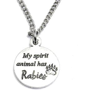 My Spirit Animal Has Rabies Single Charm Necklace