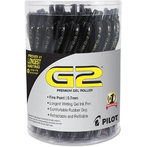 Pilot 84065 G2 Premium Retractable Gel Ink Pen, Refillable, Black Ink, .7 mm, 36/Pack