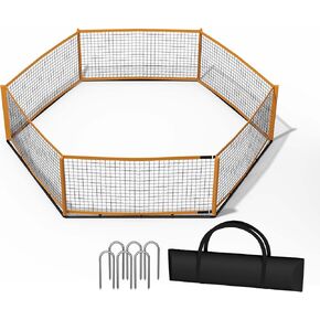 MR Portable Gaga Ball Pit 15ft, Portable Gaga Pit for Indoor & Outdoor Games, Gagaball Court w/Quick Access Door, Portable Gagaball Court for Indoor Outdoor School Family Activities