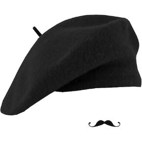 Women French Beret Painter Hats - Classic Stretchable Solid Beanie Warm Winter Cap