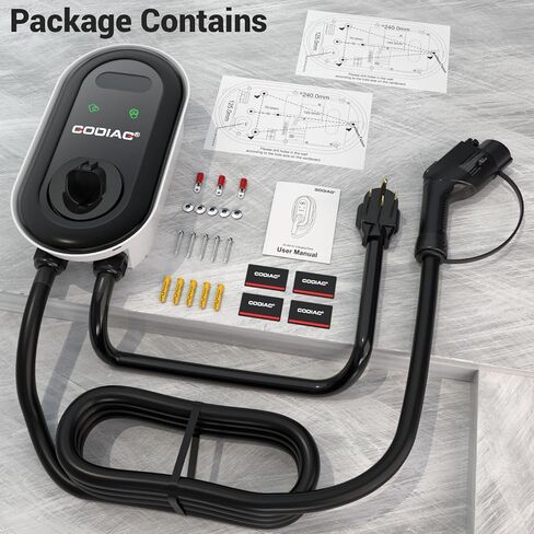 GODIAG Home Level 2 شاحن EV، 40 أمبير، 9.6 كيلو واط 240 فولت، محطة شحن مركبة كهربائية مثبتة على الحائط مع كابل بطول 25 قدم in Kuwait