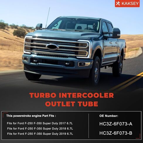 أنبوب منفذ المبرد التوربيني متوافق مع Ford F-250 F-350 Super Duty 2017 2018 2019 6.7L Powerstroke استبدال HC3Z-6F073-B HC3Z-6F073-A in Saudi Arabia