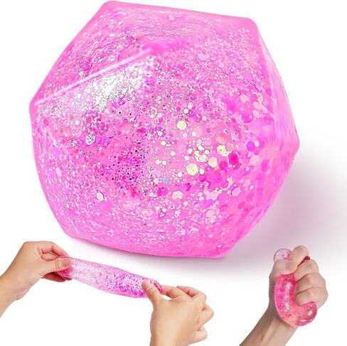 Fidget Cube Stress Balls, Ice Sensory Squishy Toys Stress Cube for Kids and Adults Anxiety Relief, Malt Sugar Squishy Ball Fidget Toys, Squeeze Cube Stress Toy for Students Calming (Red) in Saudi Arabia