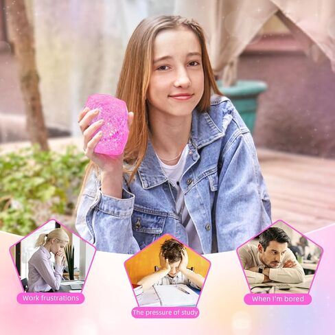 Fidget Cube Stress Balls, Ice Sensory Squishy Toys Stress Cube for Kids and Adults Anxiety Relief, Malt Sugar Squishy Ball Fidget Toys, Squeeze Cube Stress Toy for Students Calming (Red) in Saudi Arabia