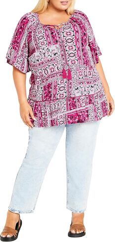 AVENUE Women's Plus Size TOP TESS, Patch Perfect in Saudi Arabia