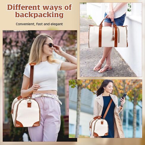 Travel Bag Garment Bag Garment Duffle Bags for Travel Carry on PU Garment Bag 2 in 1 Suit Luggage Bags for Travel (Beige) in Saudi Arabia