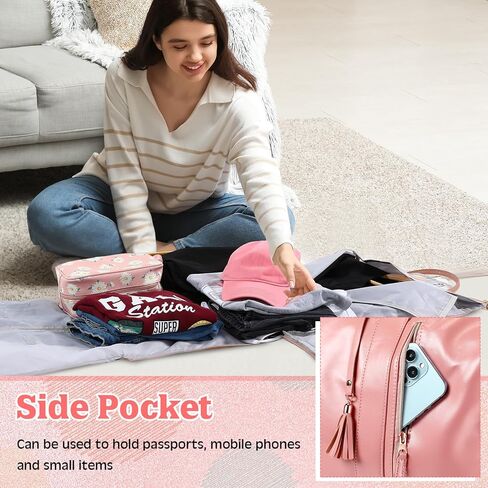 حقيبة سفر حقيبة ملابس حقائب دفل للملابس للسفر تحمل على حقيبة ملابس من البولي يوريثان 2 في 1 حقائب أمتعة للسفر (بيج) in Kuwait