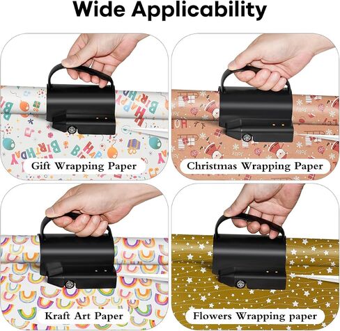 JIKIOU Wrapping Paper Cutter with 3 Replaceable Blade Sets, Birthday&Christmas Gift Upgraded Wrapping Paper Cutter with Non-Slip Removable Handle, Easy to Cut Kraft Paper roll Slitter Cutter in Saudi Arabia
