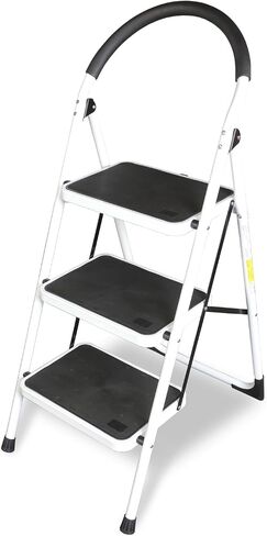 Big Red 4 Step Ladder, 400lbs Ergonomic Folding Stool with Anti-Slip Pedal, Step Stool with Padded Handle for Kitchen, Household, Offices, ATRJZ9034XR-1 in Kuwait