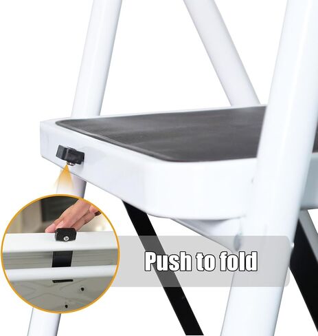 Big Red 4 Step Ladder, 400lbs Ergonomic Folding Stool with Anti-Slip Pedal, Step Stool with Padded Handle for Kitchen, Household, Offices, ATRJZ9034XR-1 in Kuwait