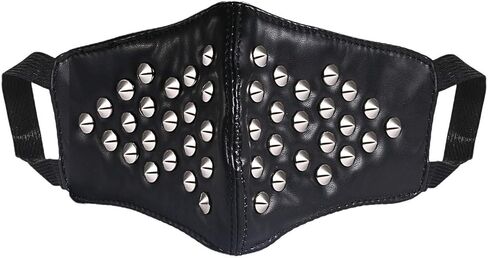 JewelryWe Steampunk Gothic Black Leather Zipper نصف قناع الوجه قناع التزلج التنكرية، لأزياء الهالوين in Saudi Arabia